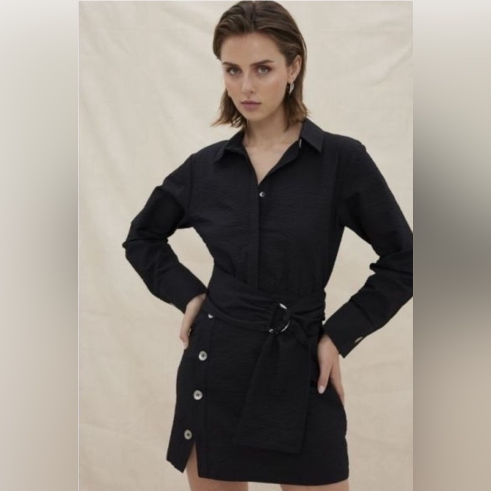 SOVERE  Black Button-Up Mini Dress - Picture 2 of 12